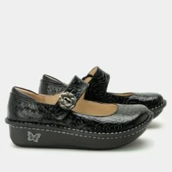 Shoes Paloma Black Embossed Rose Mary Jane -Cheap Alegria Shoes Store PAL 531 S2 044cd761 ccc5 40b5 8e25 01d7cbe8f27d