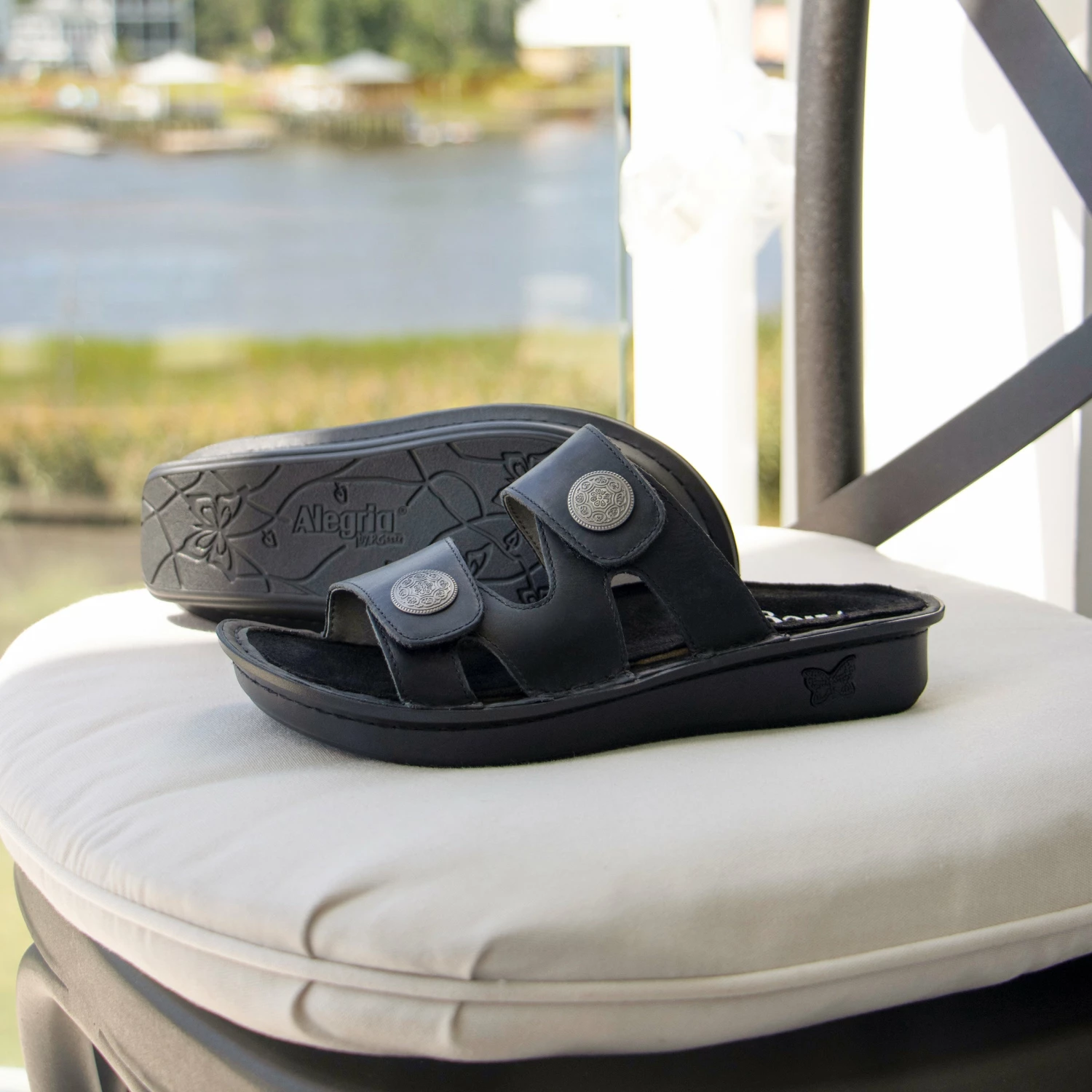 Violette Oiled Black Sandal 2 Violette Oiled Black Sandal - Image 2